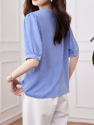 Lauren Retro Embroidered Panel Chiffon Shirt