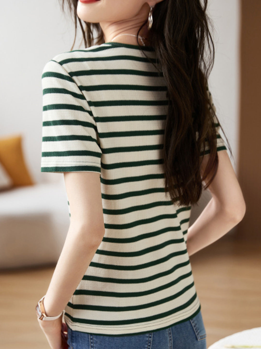 Amelia Casual Striped Color Shirt