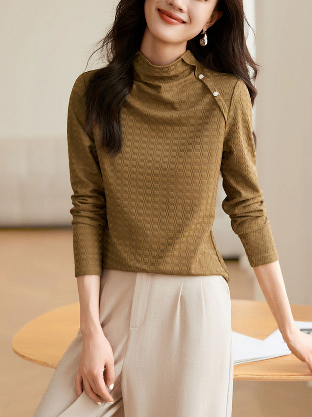 Lauren Classic Turtleneck Textured Top