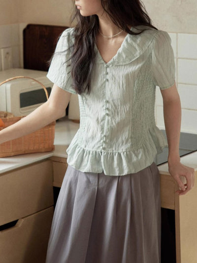 Payton Retro V-Neck Striped Waist Top