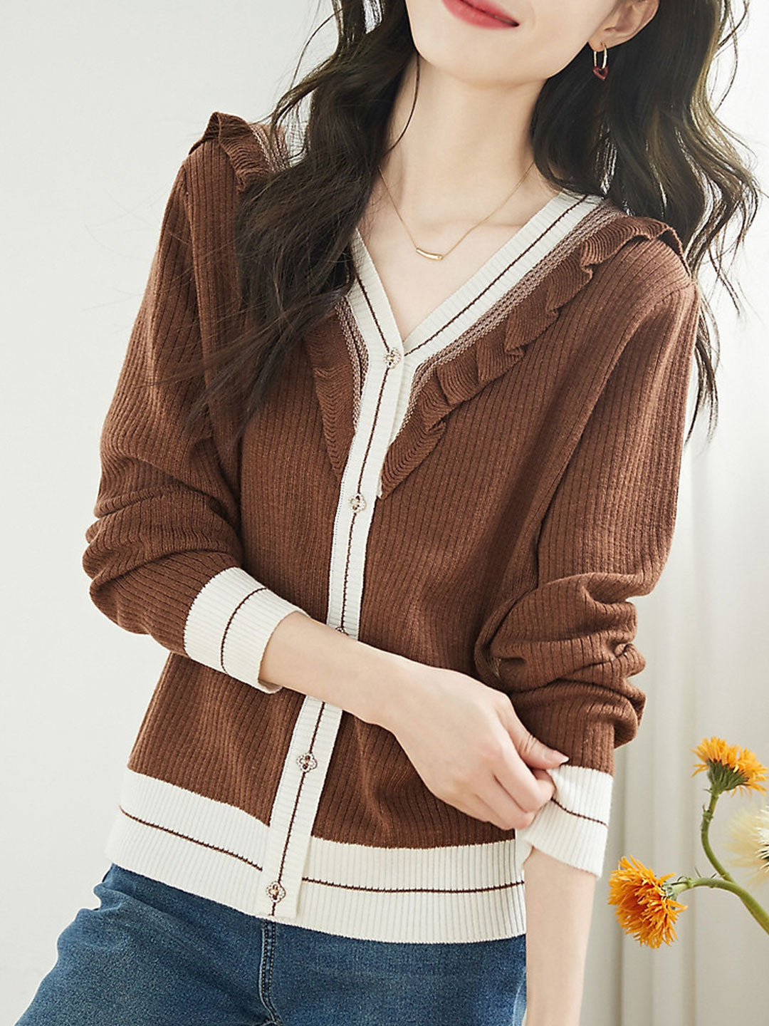 Olivia Retro Auricular Knitted Sweater