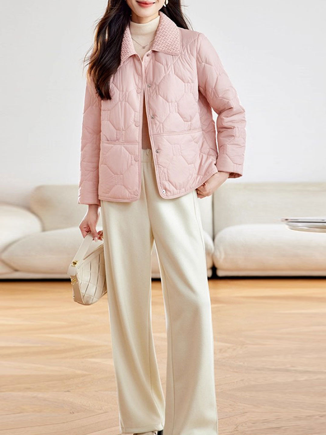 Ella Classic Lapel Solid Color Winter Coat