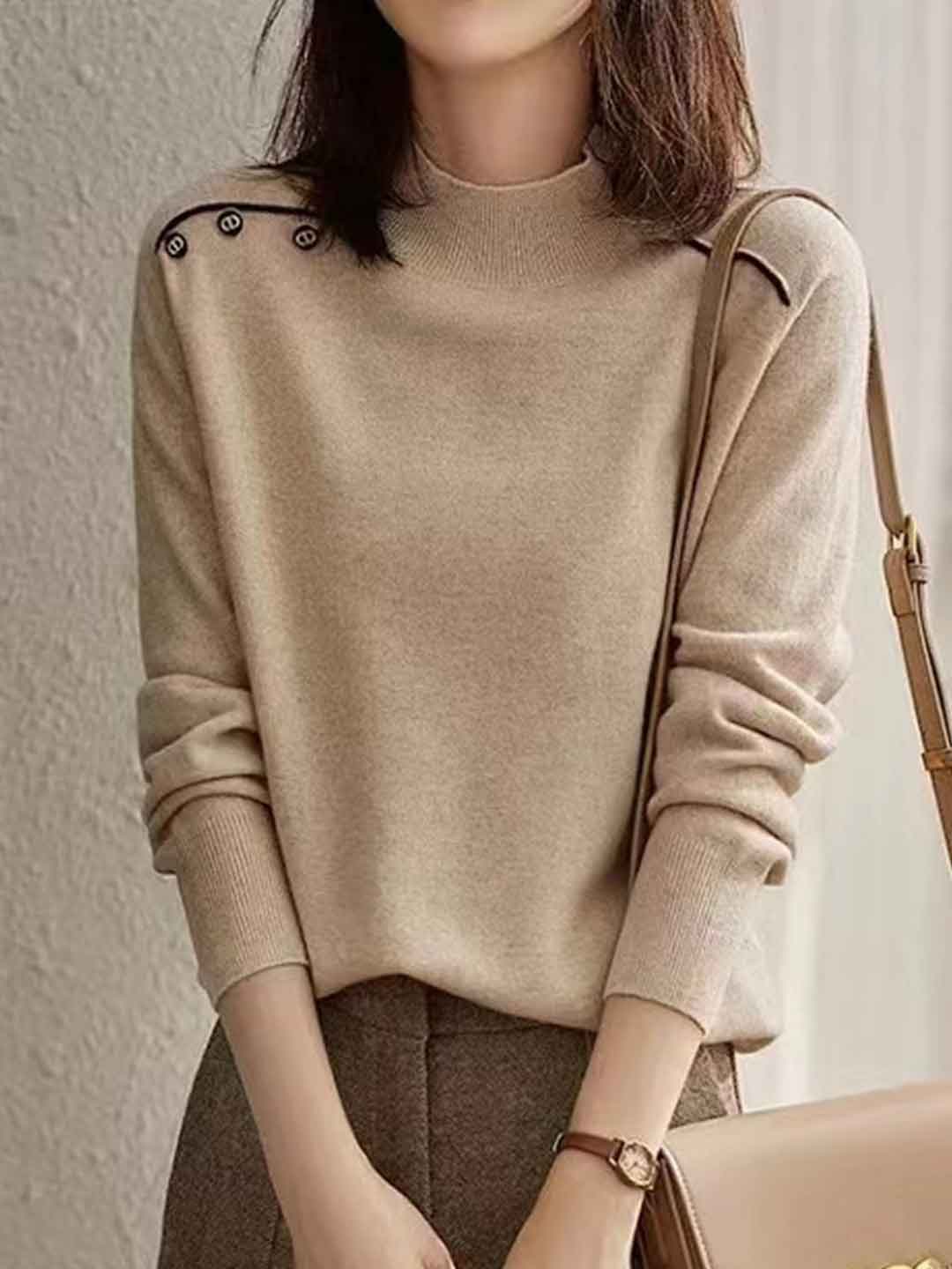 Madeline Casual Turtleneck Knitted Top