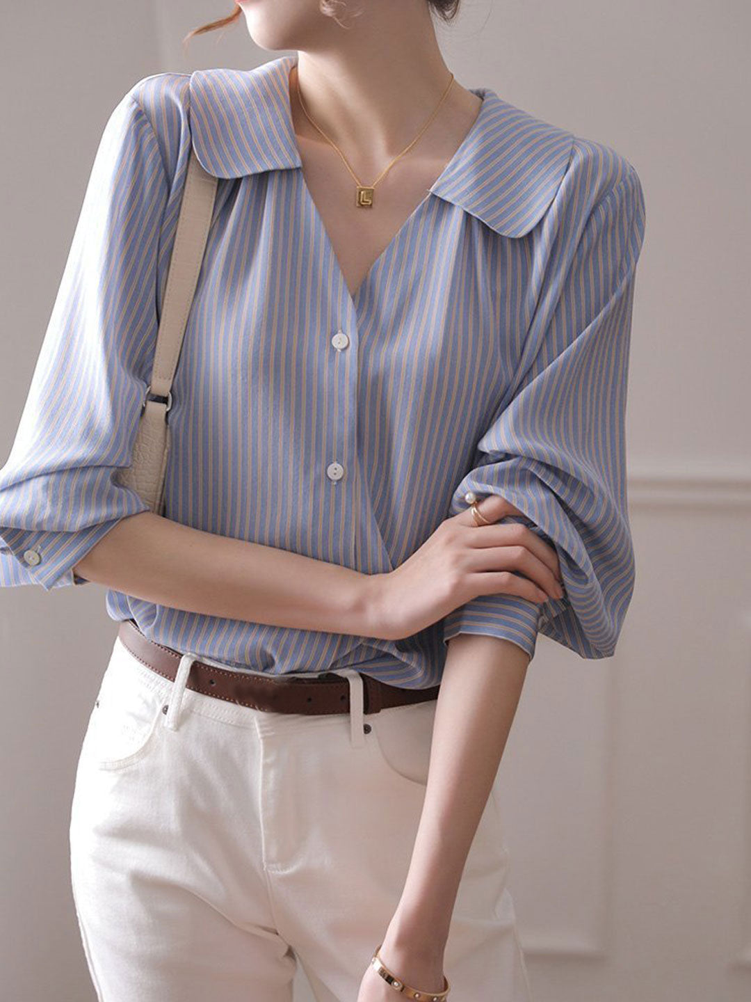 Charlotte Loose V-Neck Chiffon Shirt