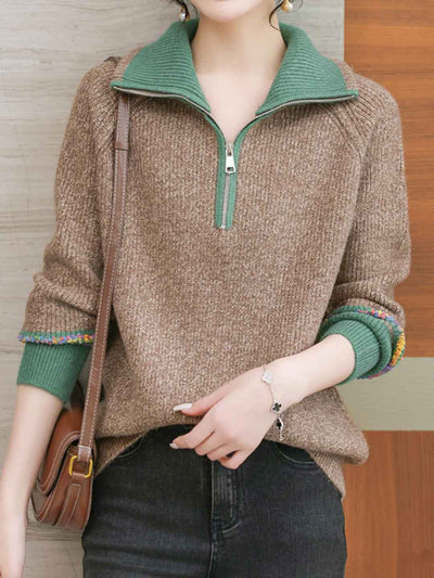 Madeline Loose Lapel Knitted Pullover Sweater
