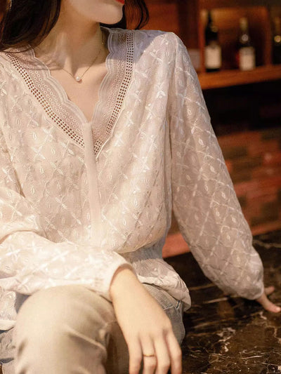 Abigail Retro Butterfly Embroidered Slim Top