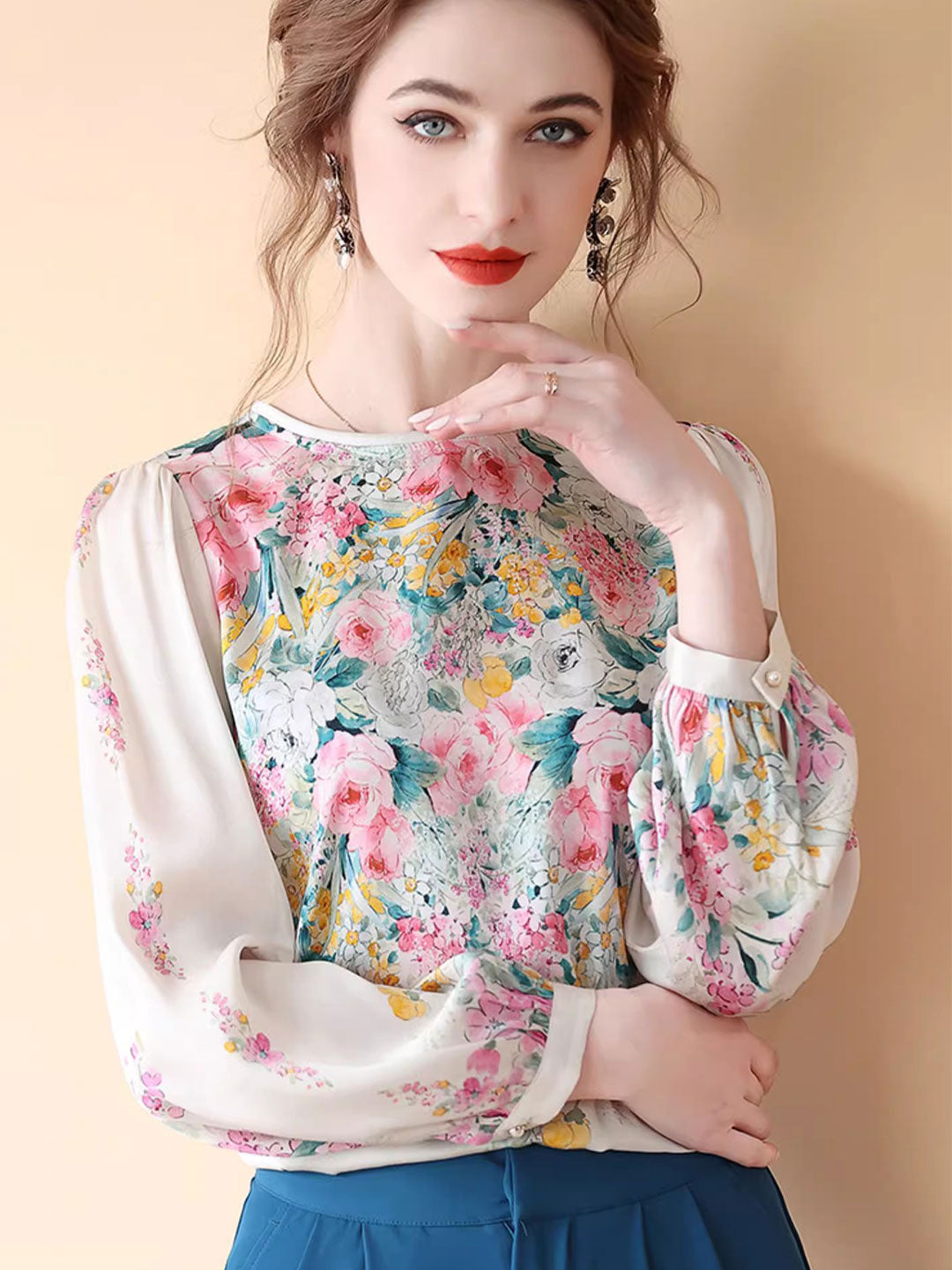 Faith Classic Printed Chiffon Shirt