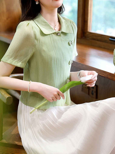 Sophia Elegant Panel Chiffon Top