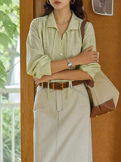 Zoe Vintage V-Neck Lace Shirt