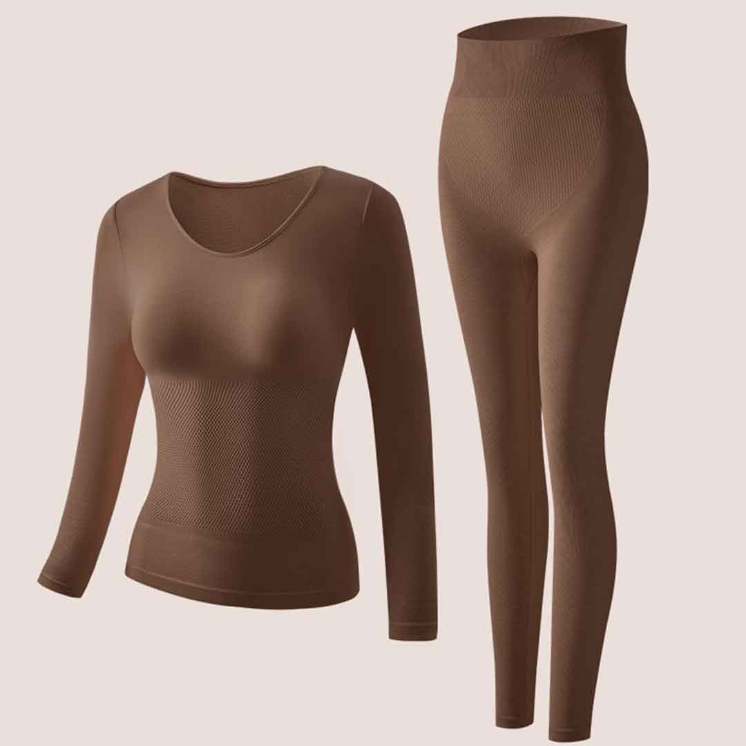 2pcs Women'S Crew Neck Seamless Underwear Set