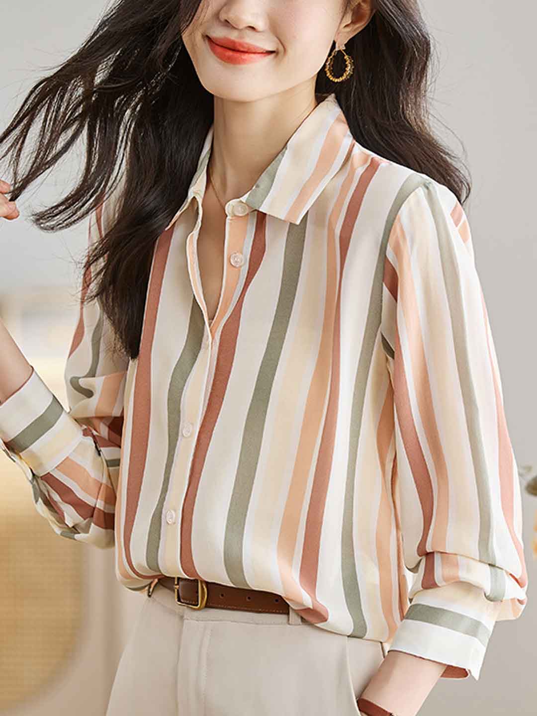 Taylor Vintage V-neck Striped Shirt