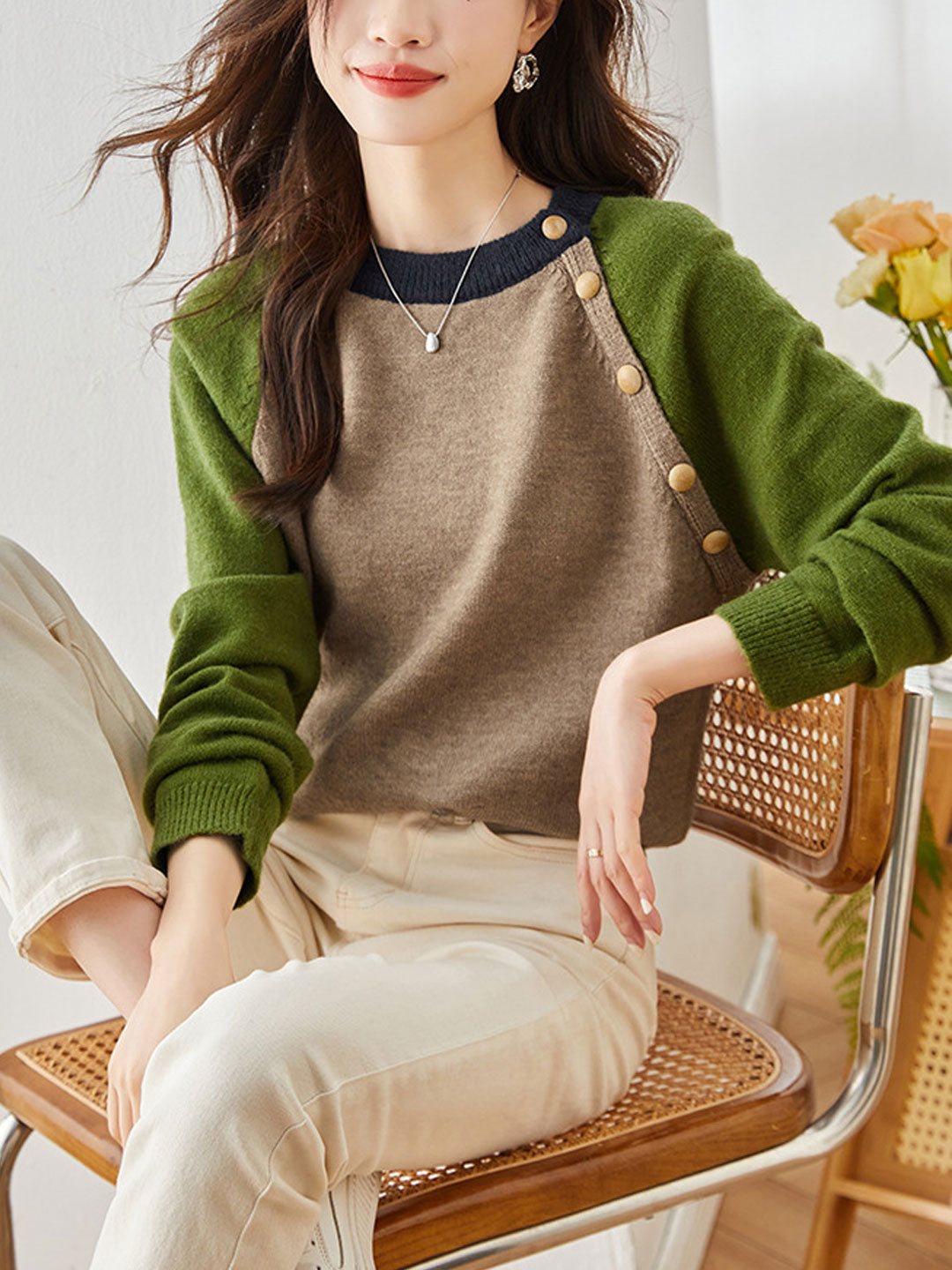 Ava Classic Crew Neck Knitted Sweater