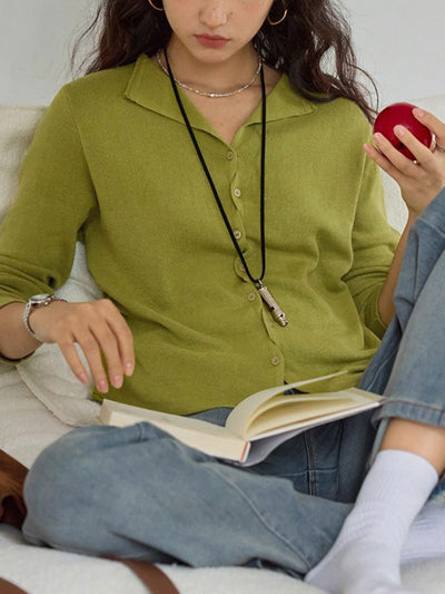 Mia Classic Lapel Knitted Cardigan