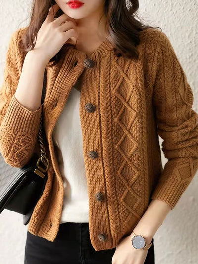 Anna Crew Neck Loose Knitted Cardigan
