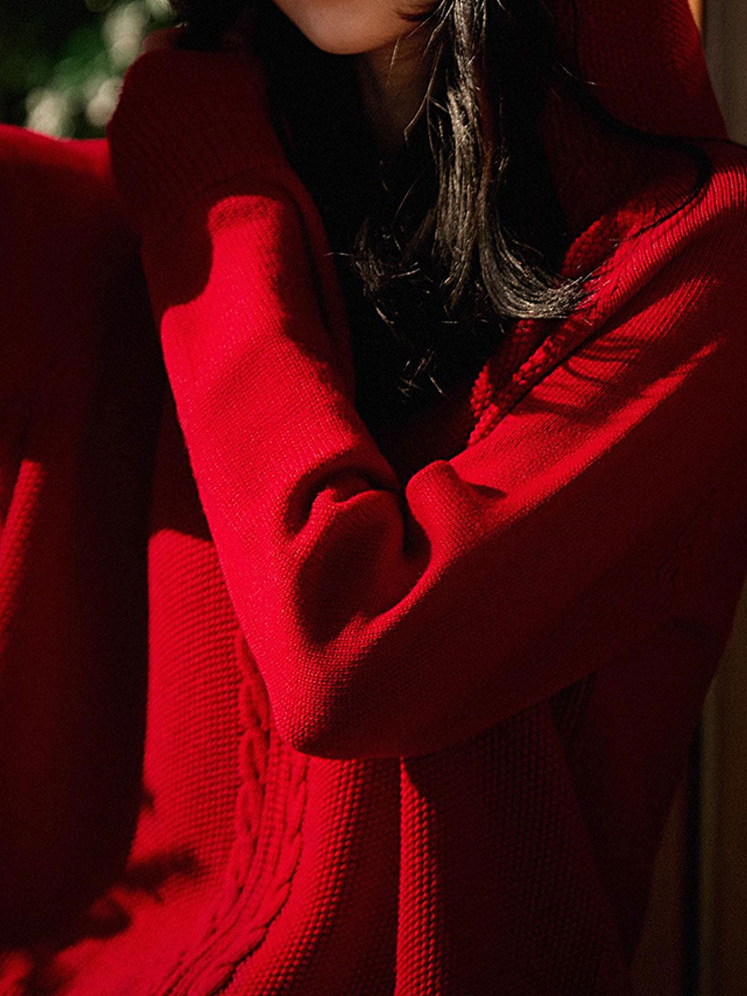 Ava Loose Double Zipper Hooded Knitted Cardigan