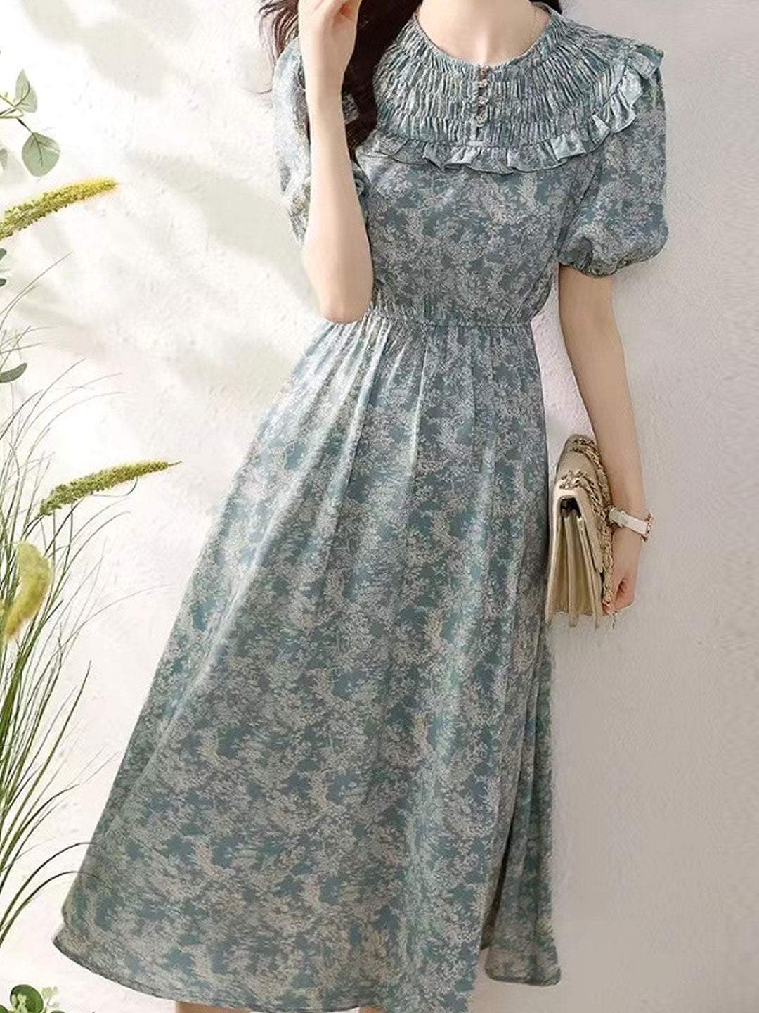 Madison Elegant Printed Floral Dress
