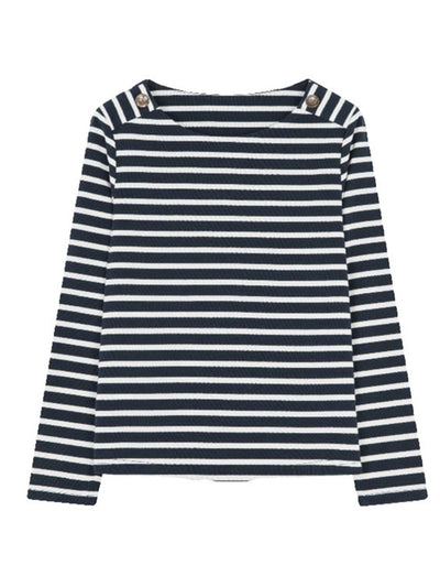 Madison Casual Crew Neck Contrasting Striped Top