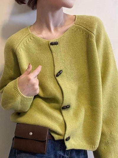 Zoe Loose Crew Neck Duffle Knitted Cardigan