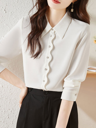 Hannah Elegant Chiffon Button Shirt