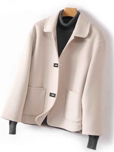 Kaylee Daily Lapel Solid Color Winter Coat