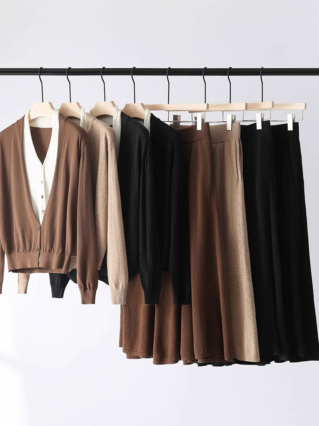 Ruby Classic V-neck Knitted Cardigan Dress Set