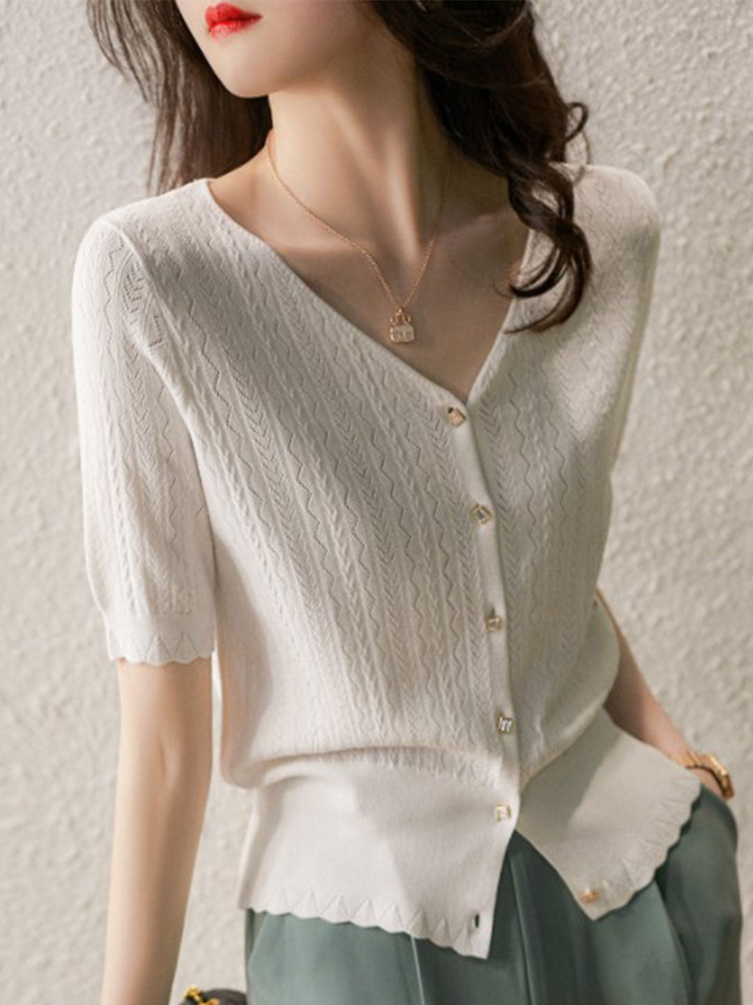 Zoe Elegant Hollowed Knitted Cardigan