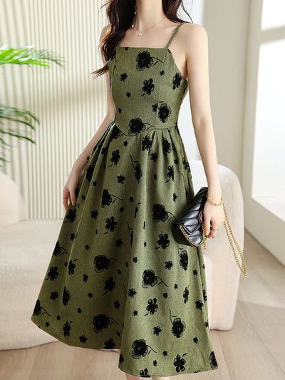 Sarah Retro Floral Sling Dress