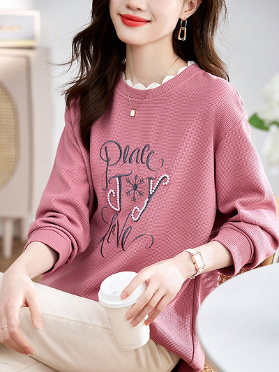 Olivia Classic Beaded Embroideried Sweatshirt