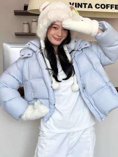 Addison Loose Solid Color Winter Hooded Coat