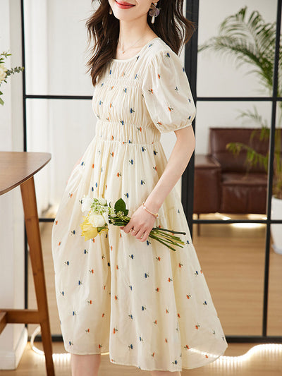 Rachel Retro Floral Embroidered Dress