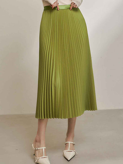 Emily Classic Satin Pleated Skirt