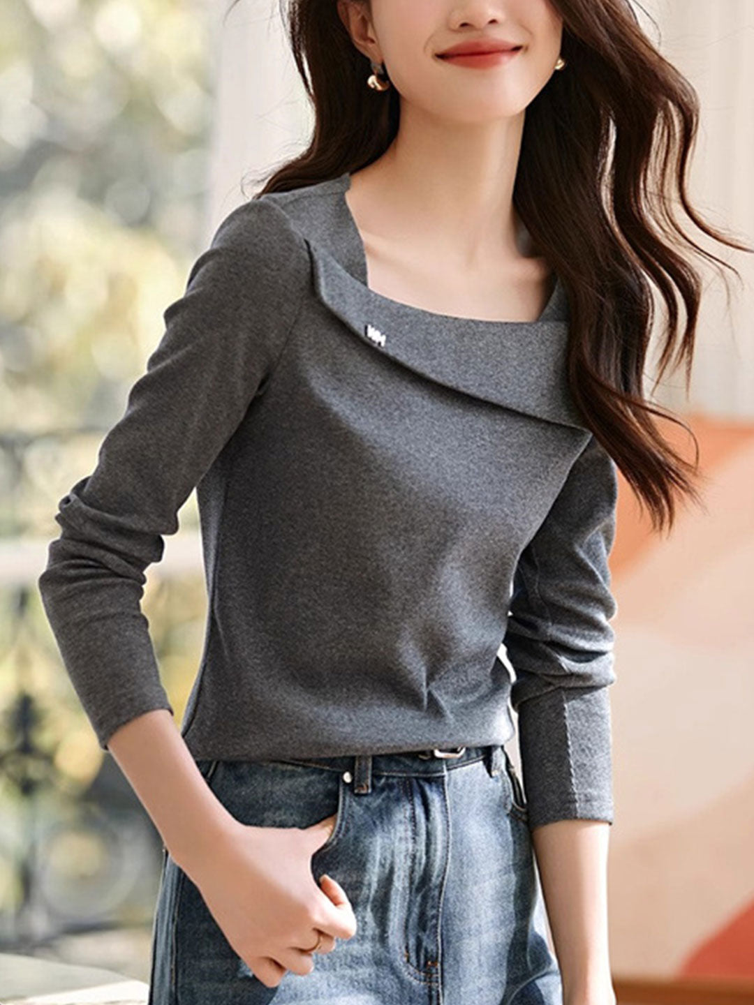 Ava Casual Square Neck Knitted Top