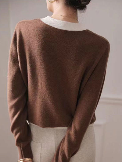 Lauren Classic Contrast Patchwork Knitted Sweater