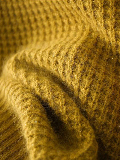 Jessica Loose V-Neck Solid Color Knitted Sweater