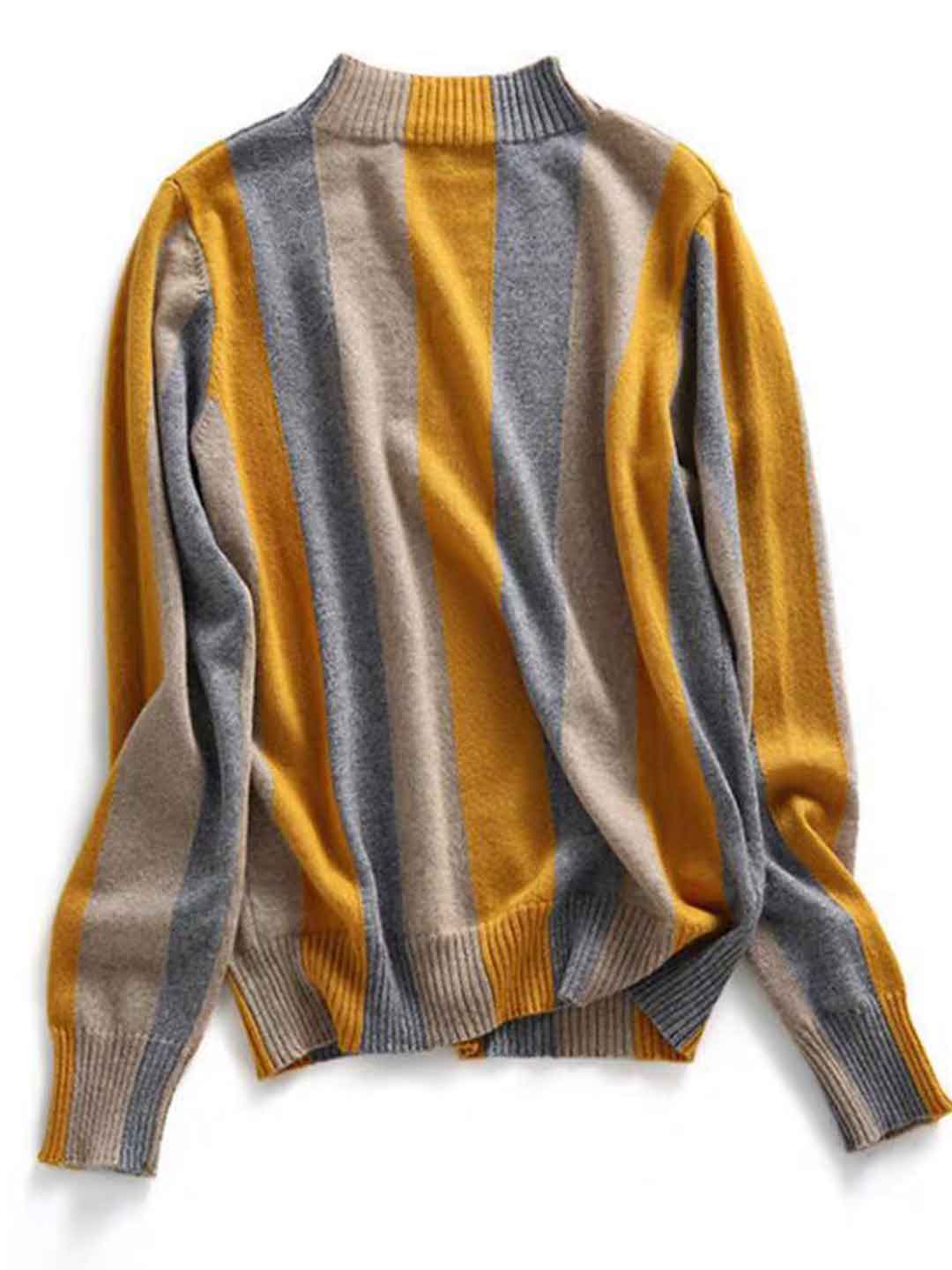 Jessica Casual Turtleneck Striped Knitted Top