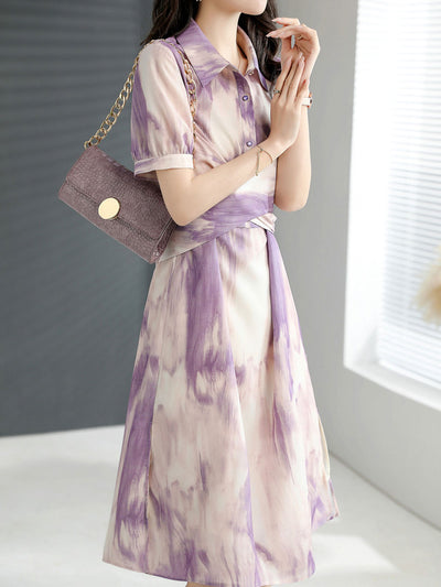 Kayla Elegant Printed Chiffon Dress