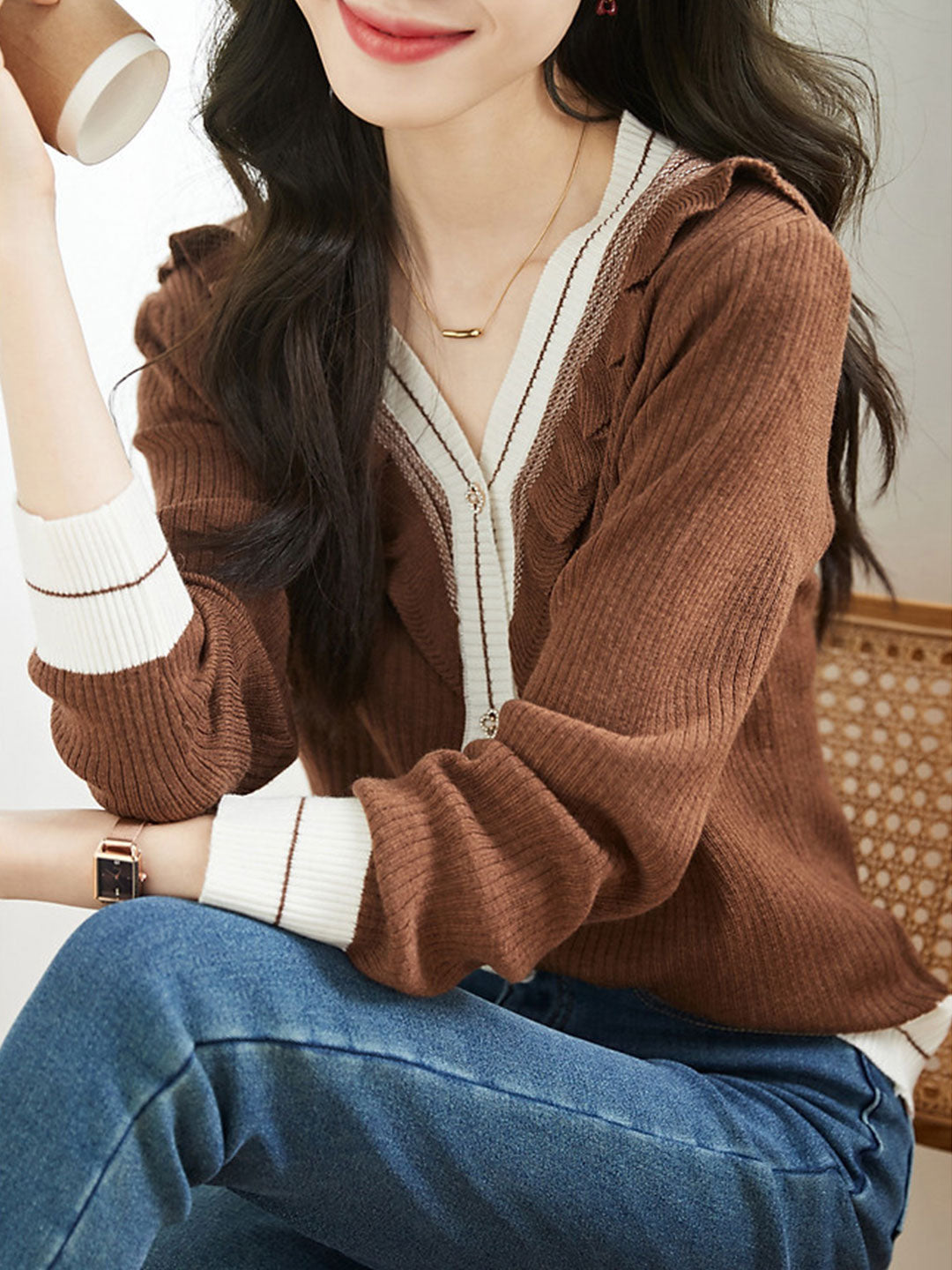 Olivia Retro Auricular Knitted Sweater