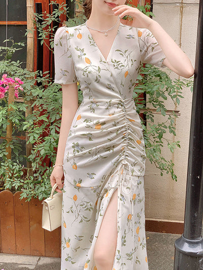 Sydney Elegant Puff Sleeve Printed Floral Dress