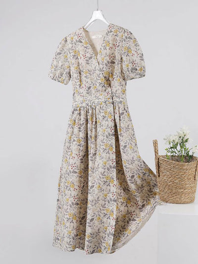 Sophia Vintage Floral Printed Dress