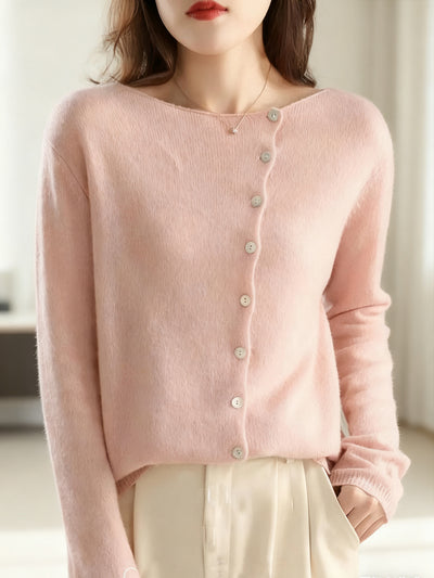 Kayla Classic Crew Neck Knitted Cardigan