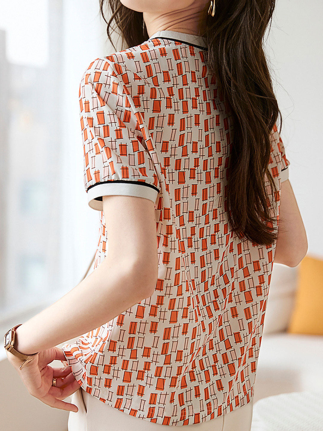 Brianna Casual Color Contrasted Top