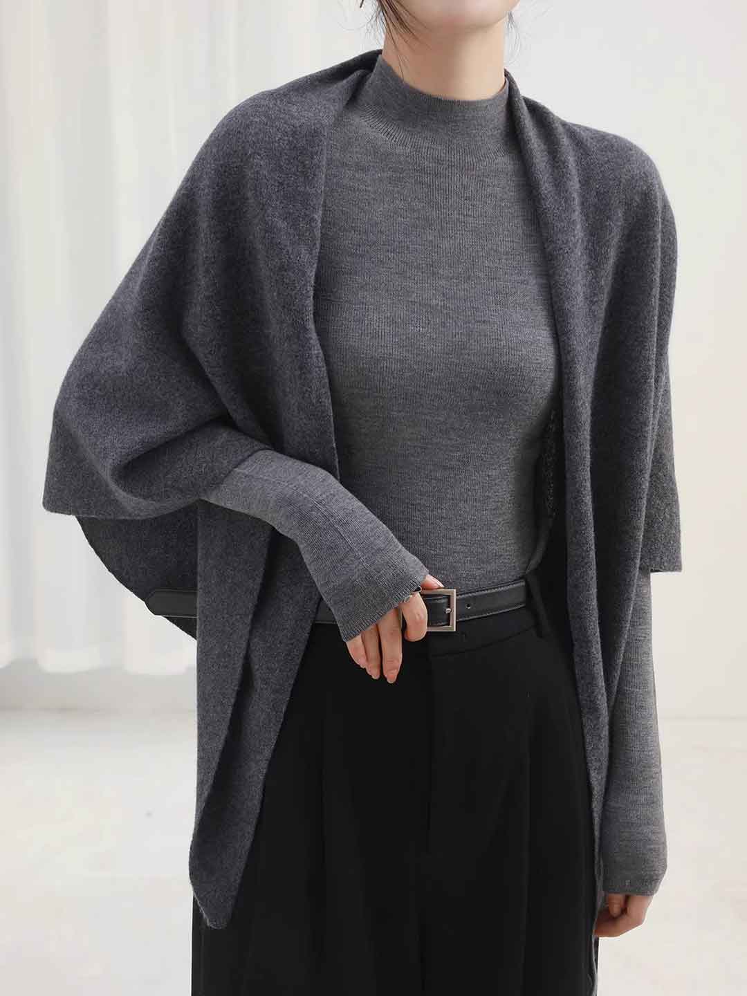 Zoey Classic Solid Color Knitted Shawl