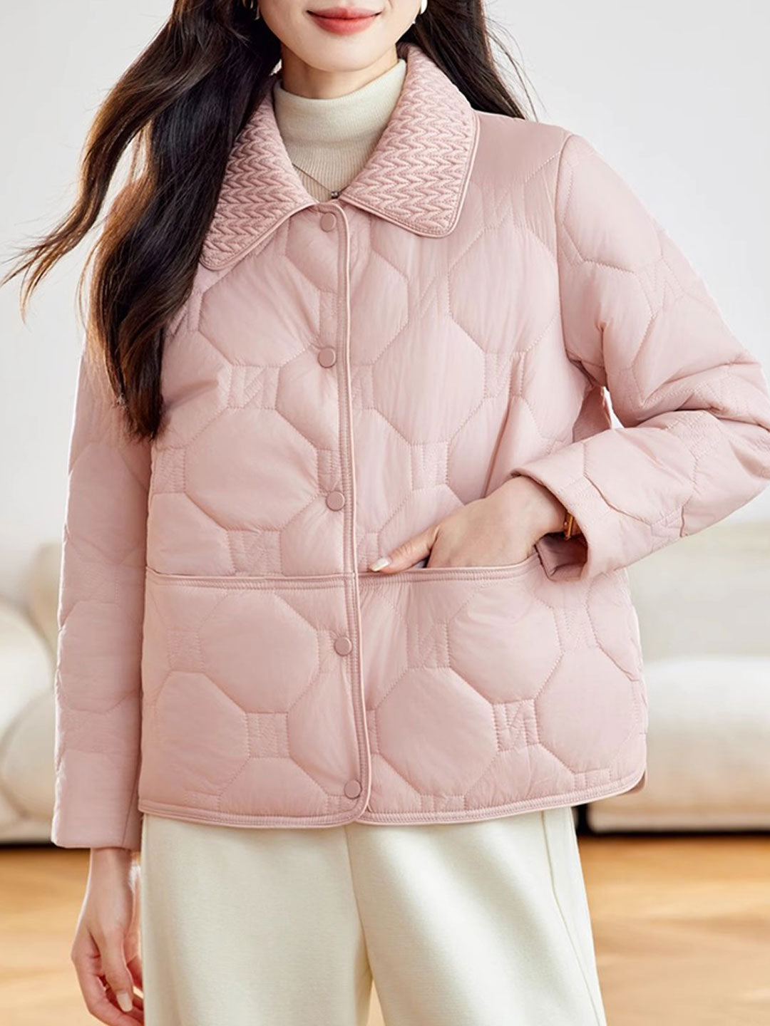 Ella Classic Lapel Solid Color Winter Coat