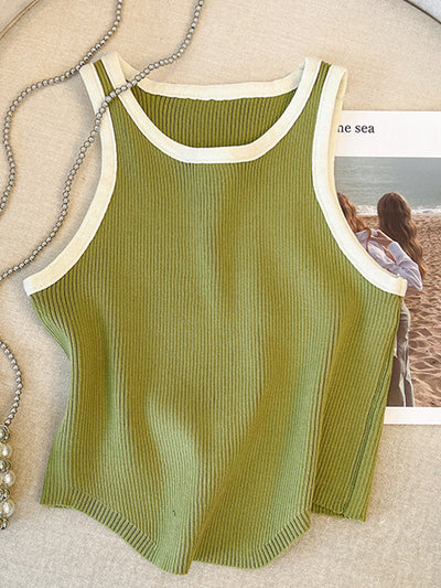 Kayla Casual Knitted Vest-Apricot