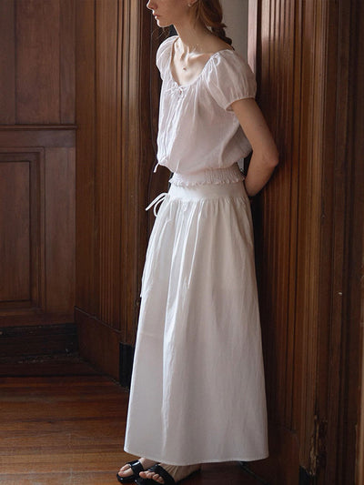 Sophia Loose Crew Neck Solid Color Blouse