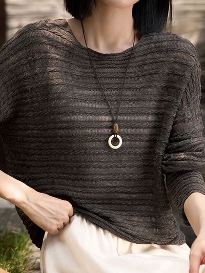 Chloe Loose Crew Neck Solid Color Knitted Top