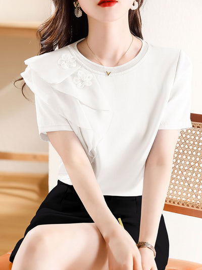 Kayla Classic Ruffle Chiffon Top