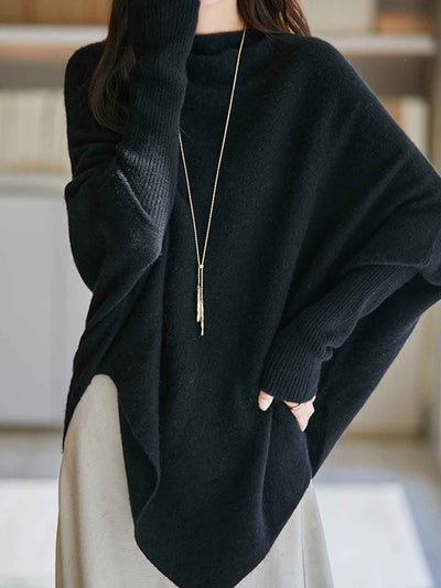 Lily Loose Irregular Knitted Cape Top