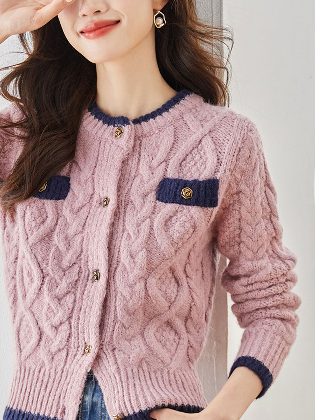 Emma Classic Thickened Knitted Cardigan Sweater