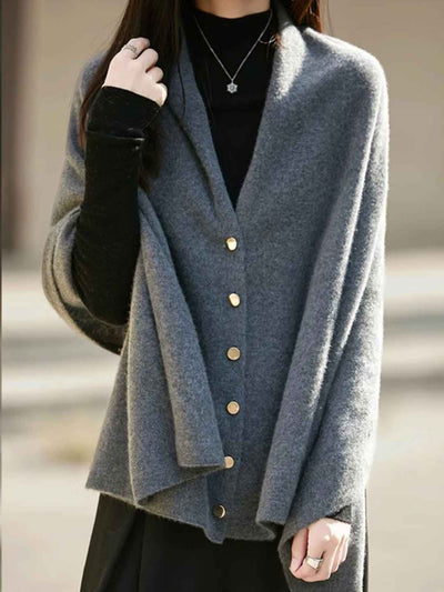 Sarah Daily Irregular Knitted Shawl Sweater Scarf